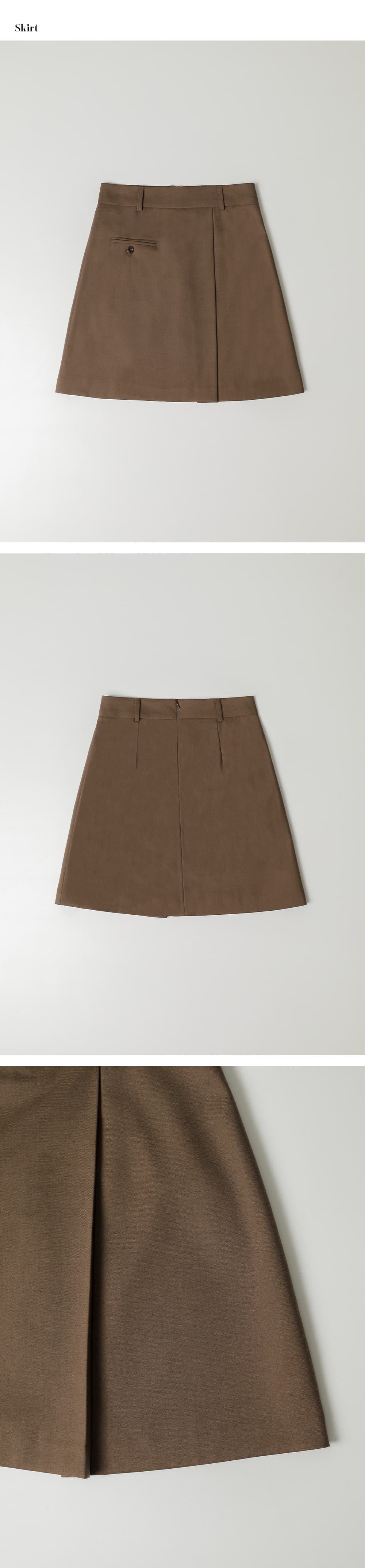 (set) organza detail bustier (brown)+pleated wrap mini skirt (brown) orc 6057 — vue 10