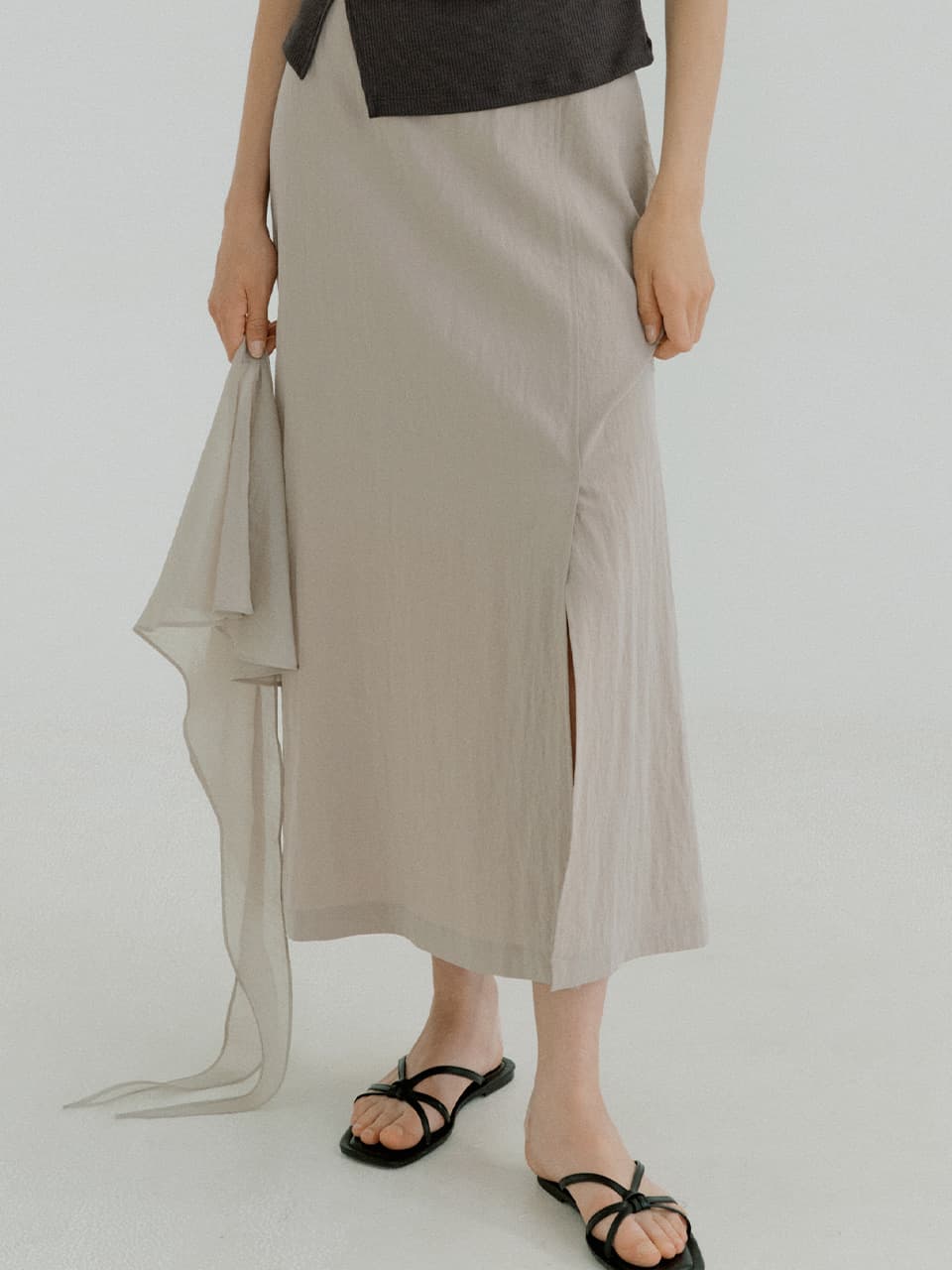 sheer scarf maxi skirt (beige) orc 6065 — vue 4