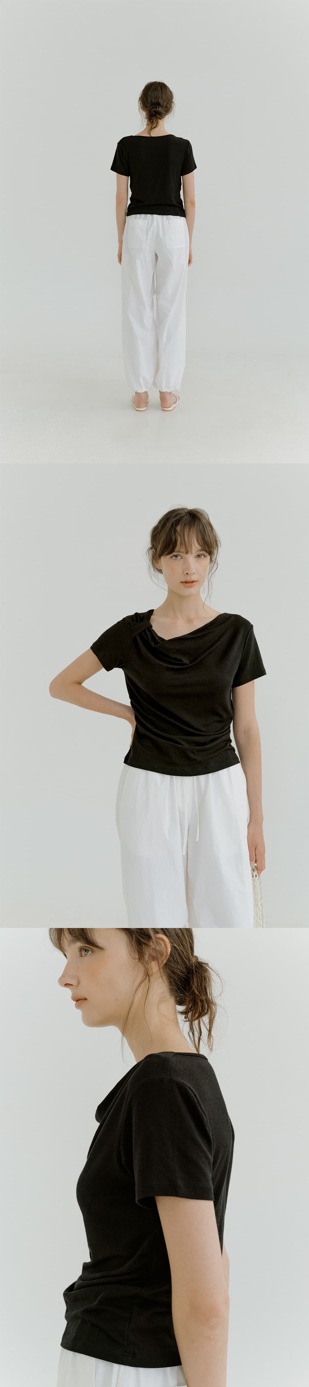 twist strap T-shirt (black) orc 6069 — vue 7
