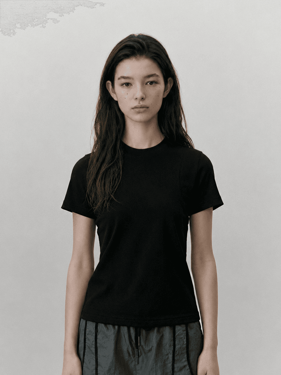 Cover stitch T shirt - Black — vue 1