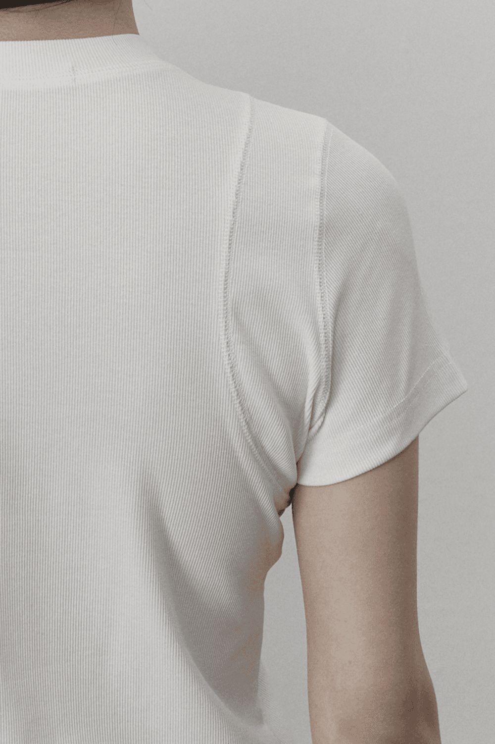 Cover stitch T shirt - Cream — vue 4