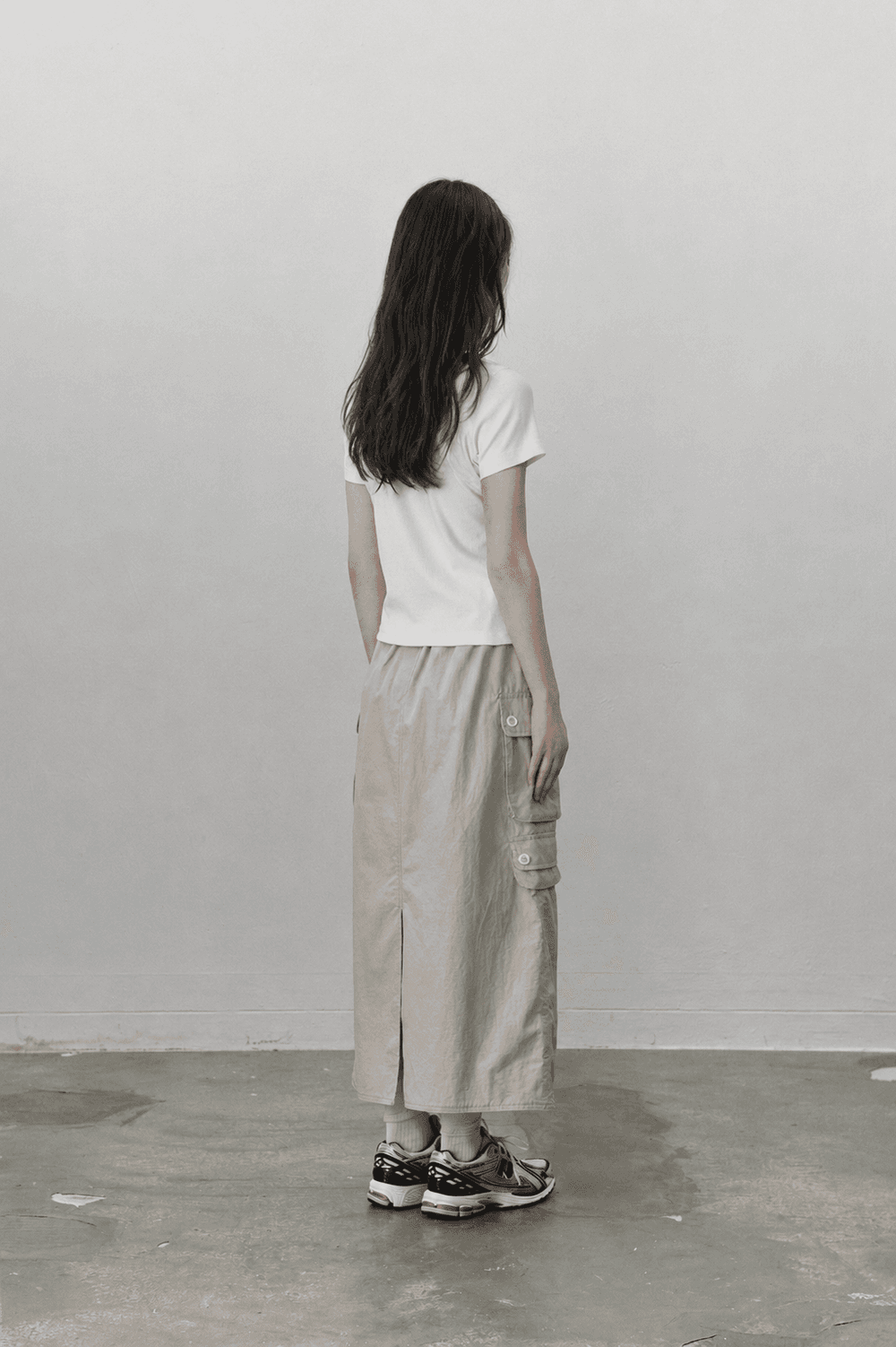 Cover stitch T shirt - Cream — vue 8