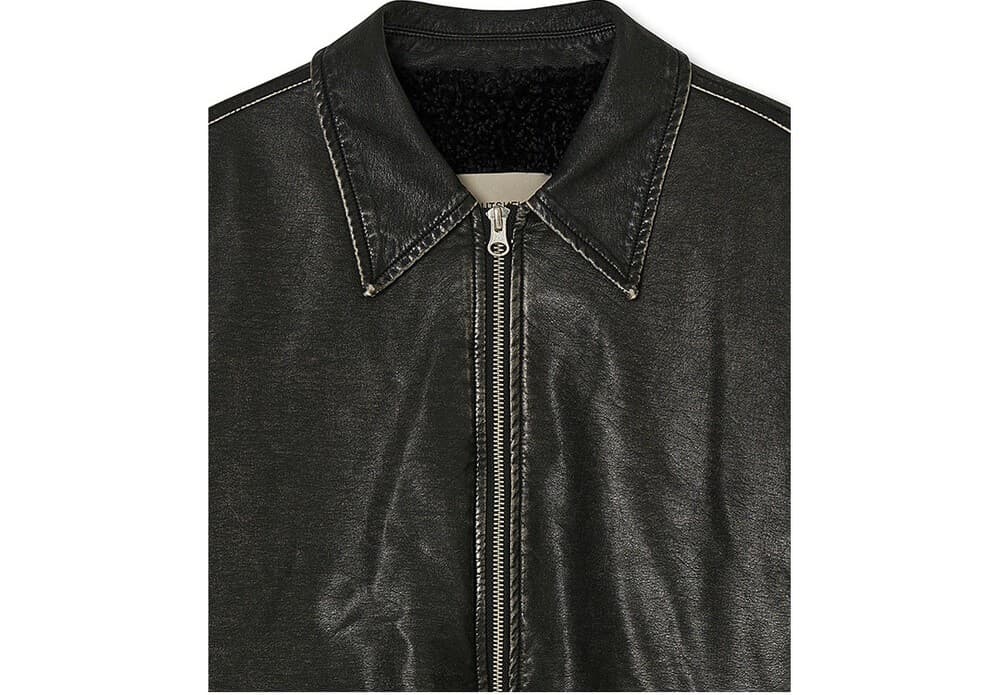 Fur lining faux leather jumper - Black — vue 11