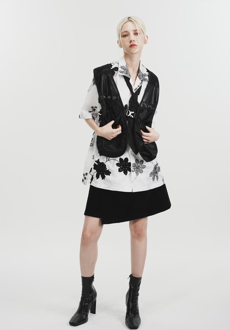 Unbalance Flower Half Shirt — vue 4