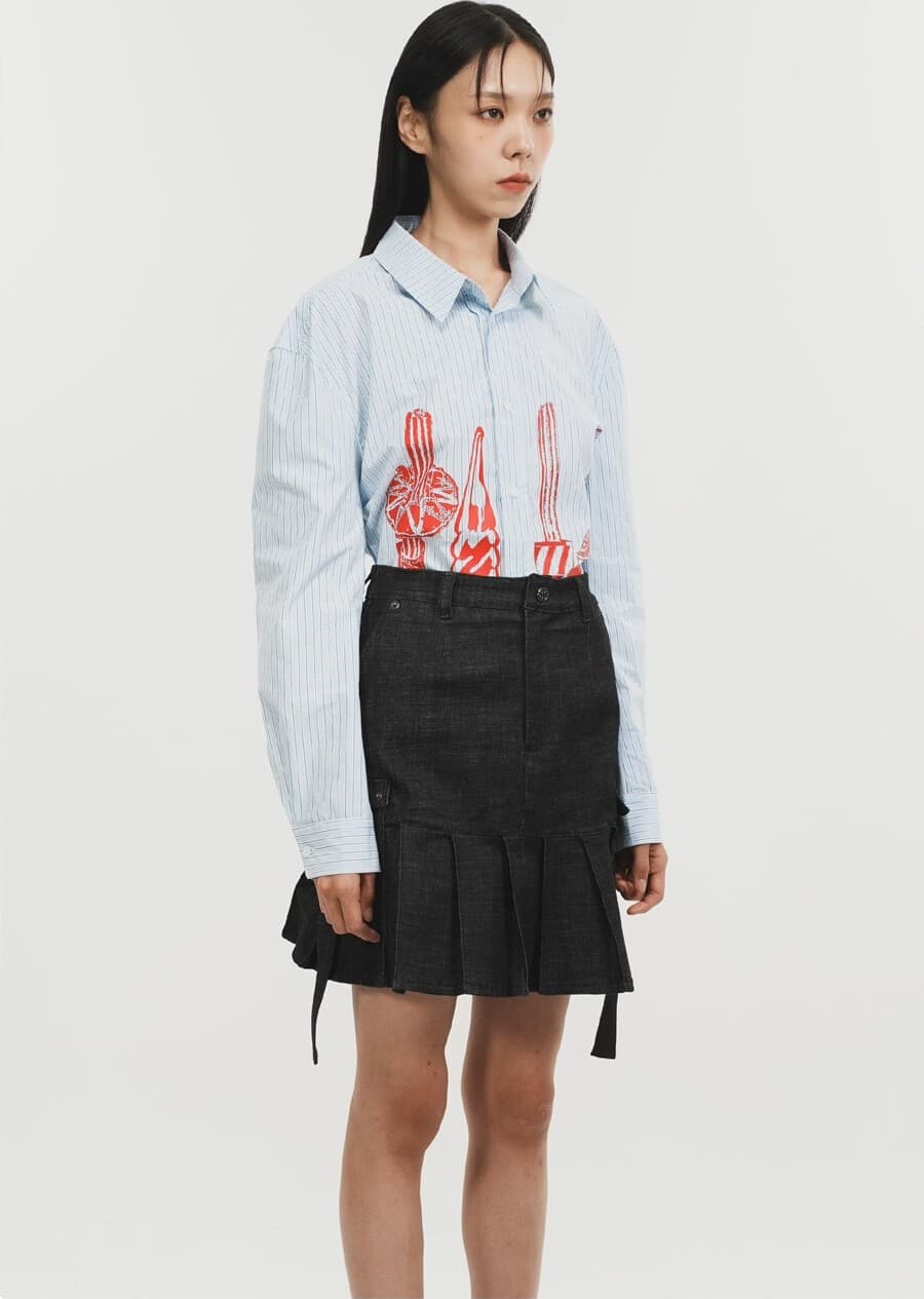 Denim Pleats Skirt — vue 5