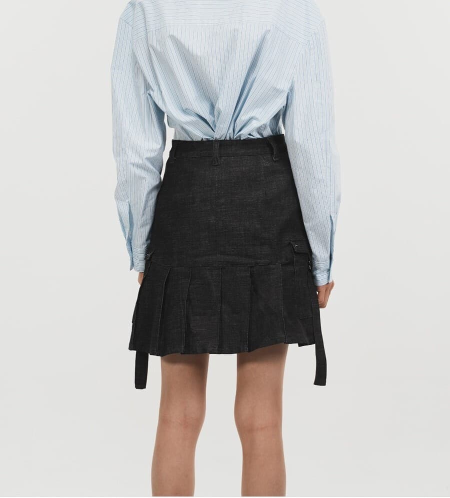 Denim Pleats Skirt — vue 6