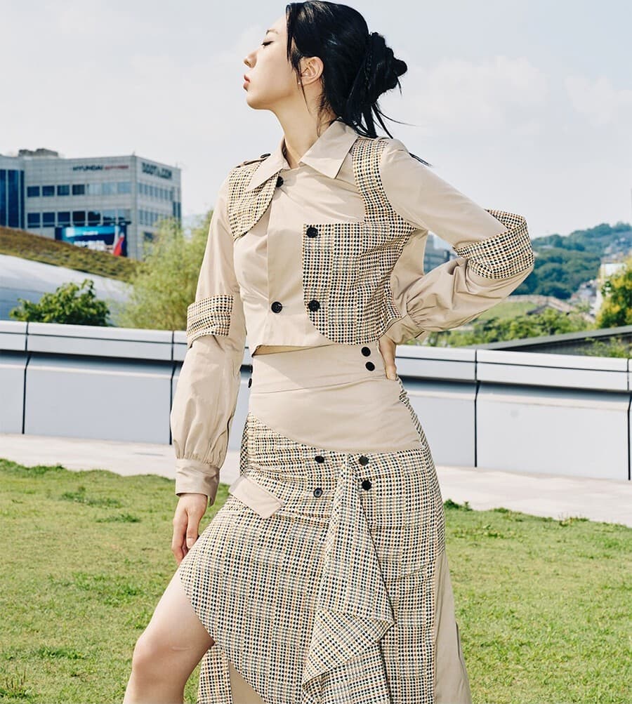 Trench Check Short Jacket — vue 3