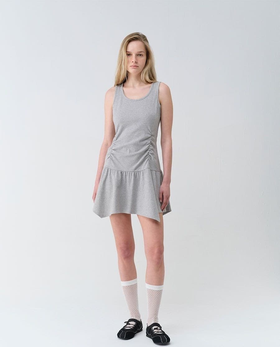 Layered Shirring Sleeveless Dress — vue 4