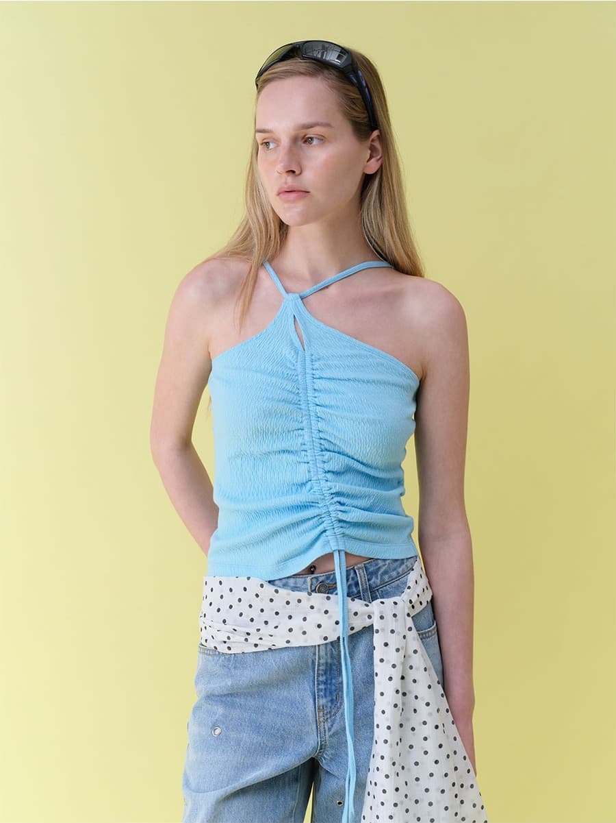 Wrinkle-Texture Shirred Top — vue 5