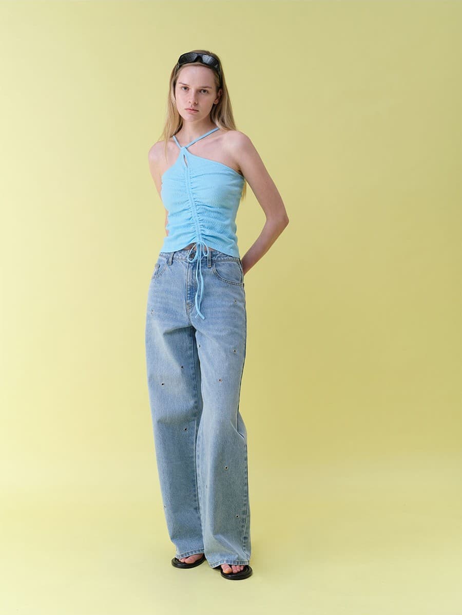Wrinkle-Texture Shirred Top — vue 6