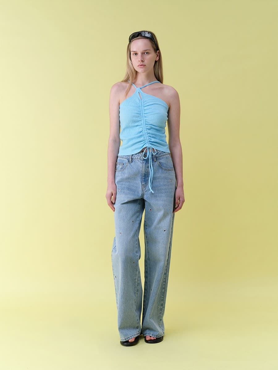 Wrinkle-Texture Shirred Top — vue 7