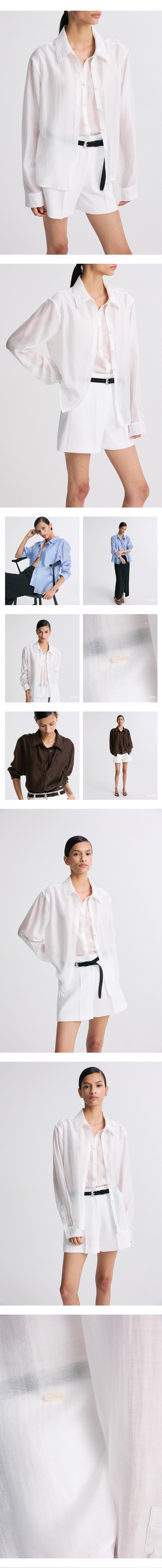 Layered Placket Shirt White — vue 7