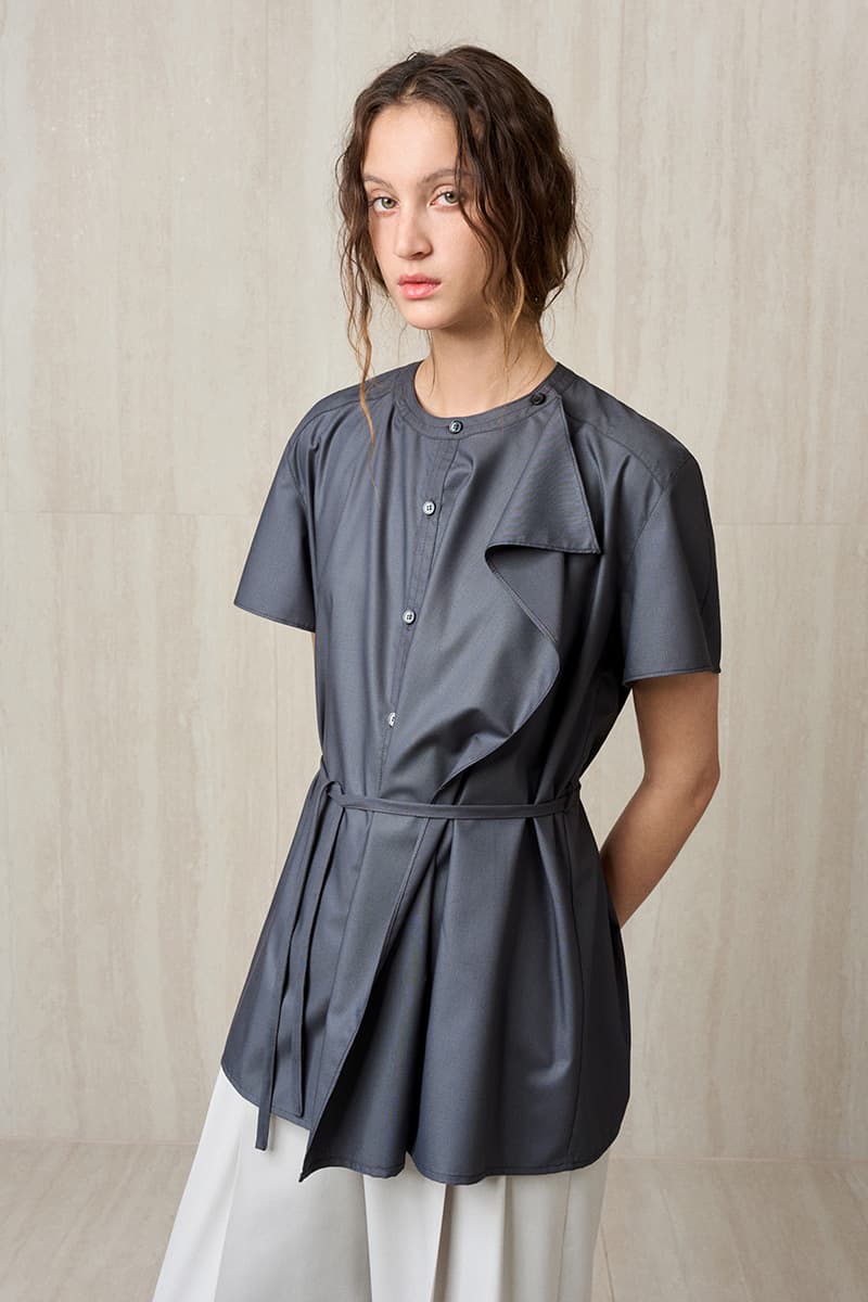 Ruffle Detail Shirt Blouse Charcoal — vue 2