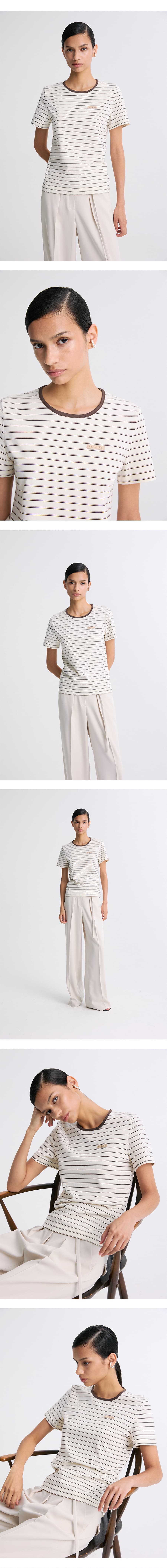 Round-Neck Striped T-Shirt — vue 6