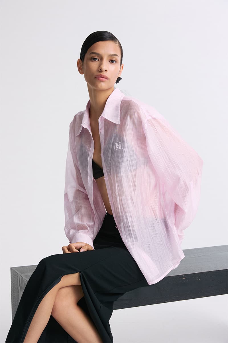 Sheer Checked Shirt Check Pink — vue 2
