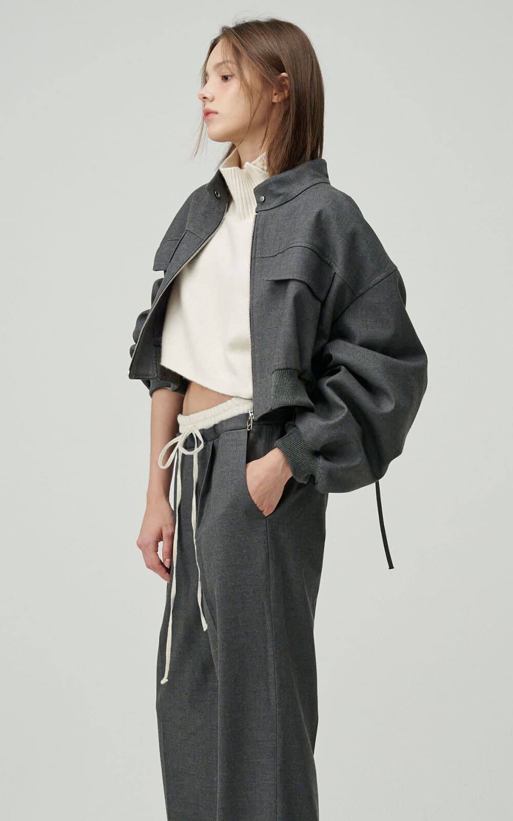 Jamie Padded Jacket (Ash Grey) — vue 2
