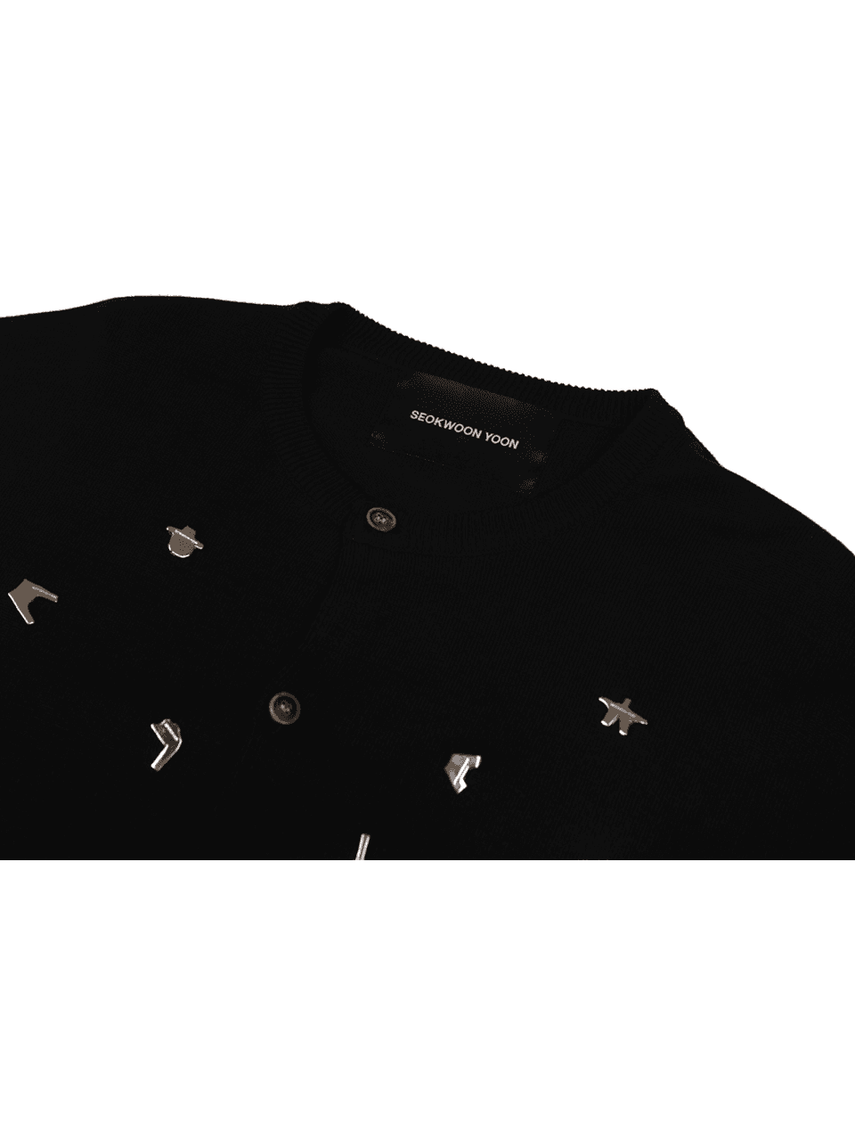 Hangeul Badge Cardigan (Black) — vue 5