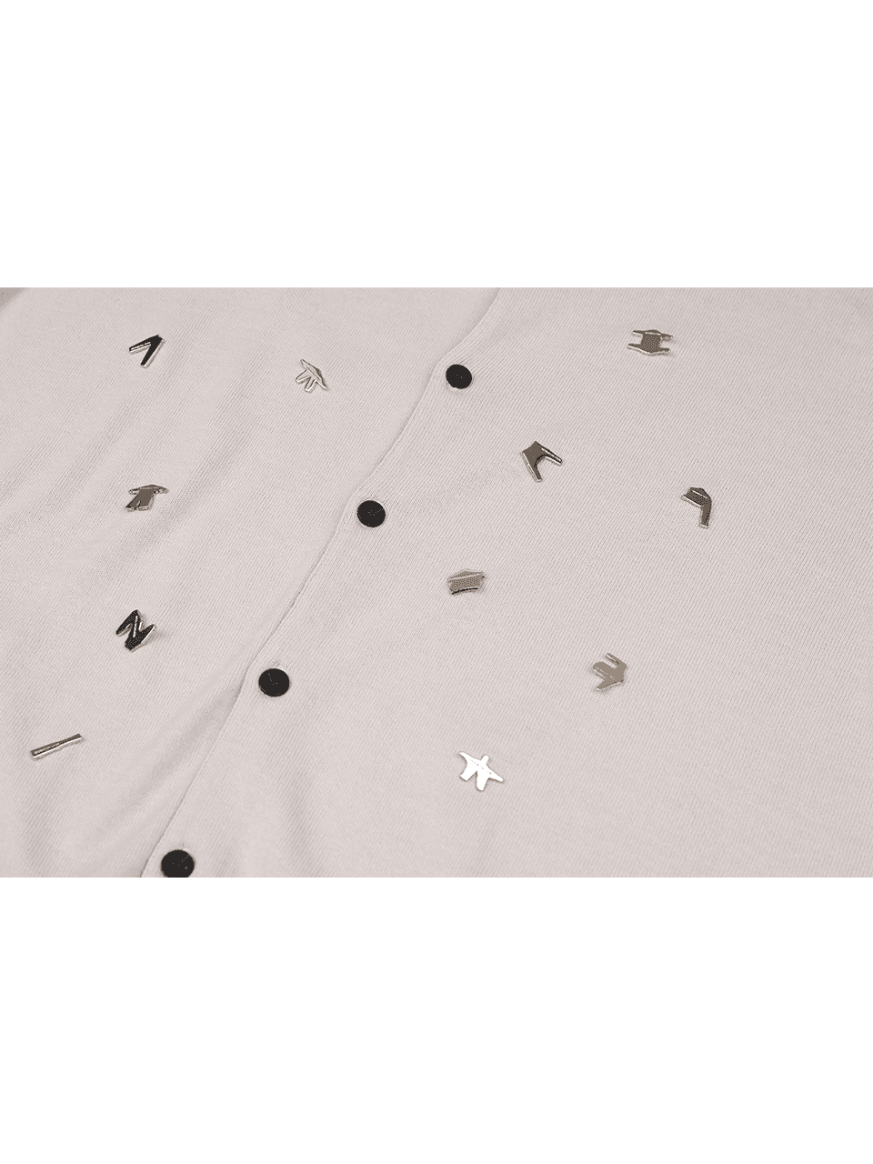 Hangeul Badge Cardigan (Light Grey) — vue 6