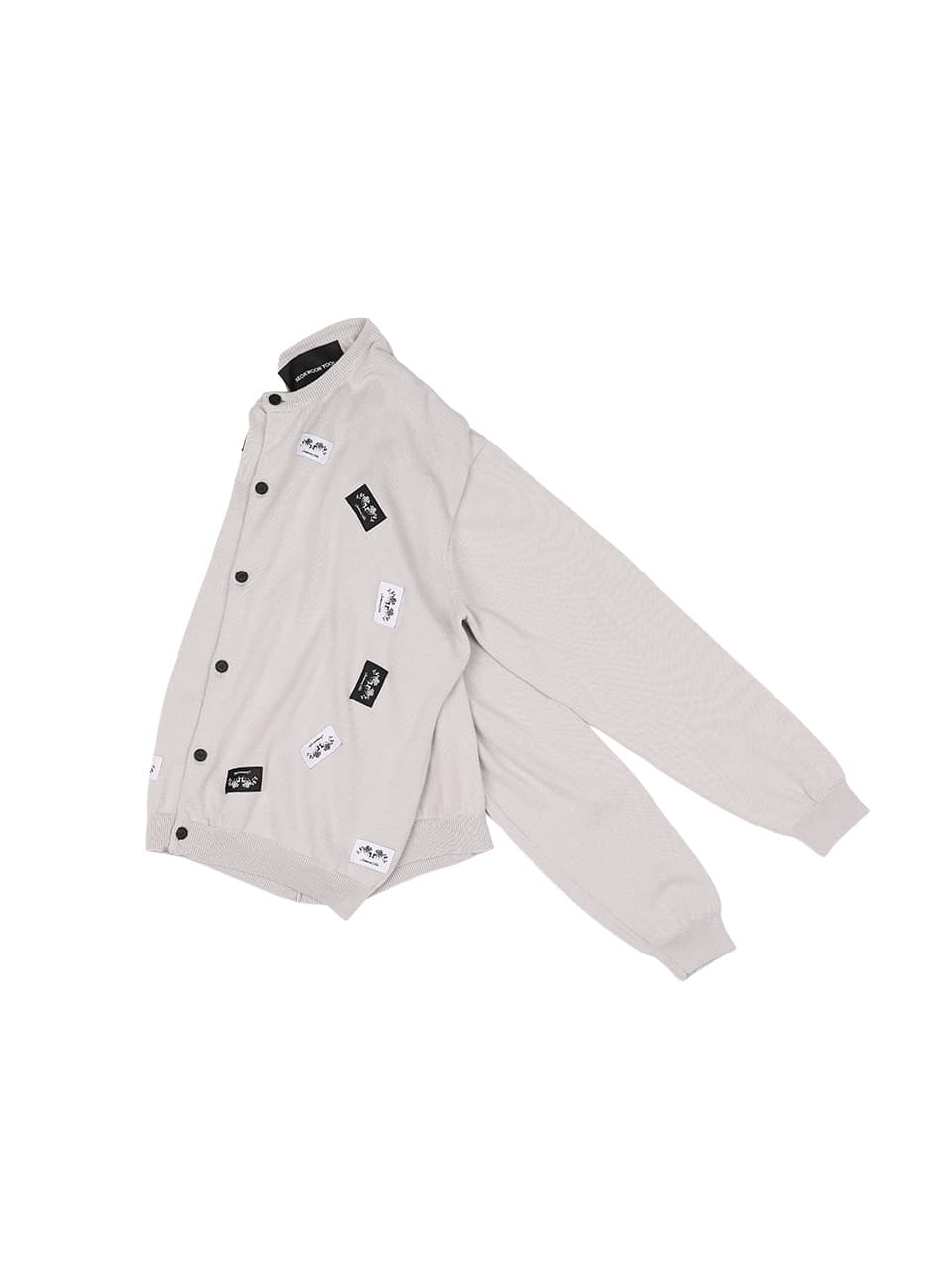Flower Label Cardigan (Light Grey) — vue 3
