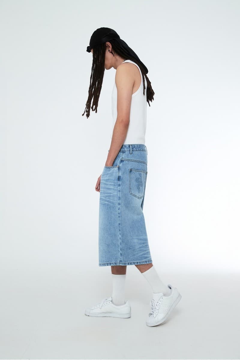Snake Bermuda Denim Pants Light Blue — vue 10