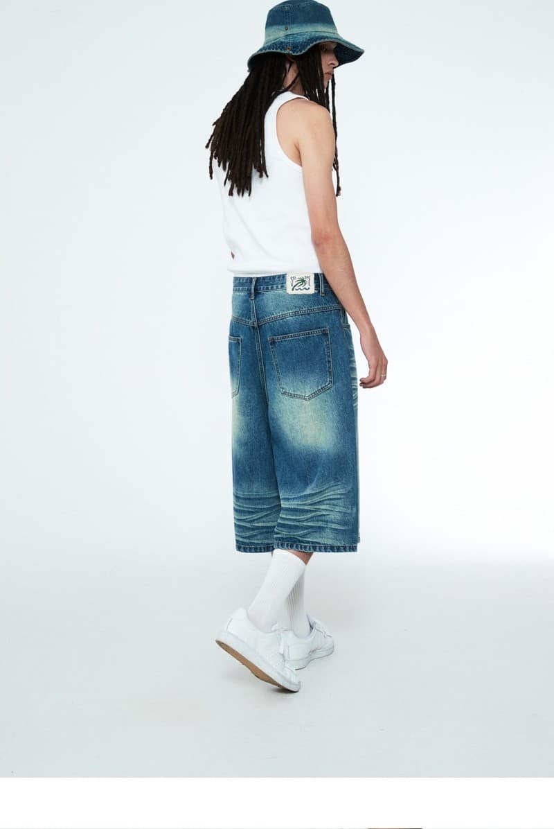 Snake Bermuda Denim Pants Vintage Blue — vue 11