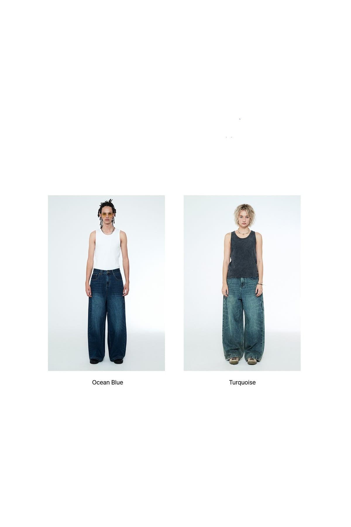 Daily Boy Wide Denim Pants Ocean Blue — vue 4