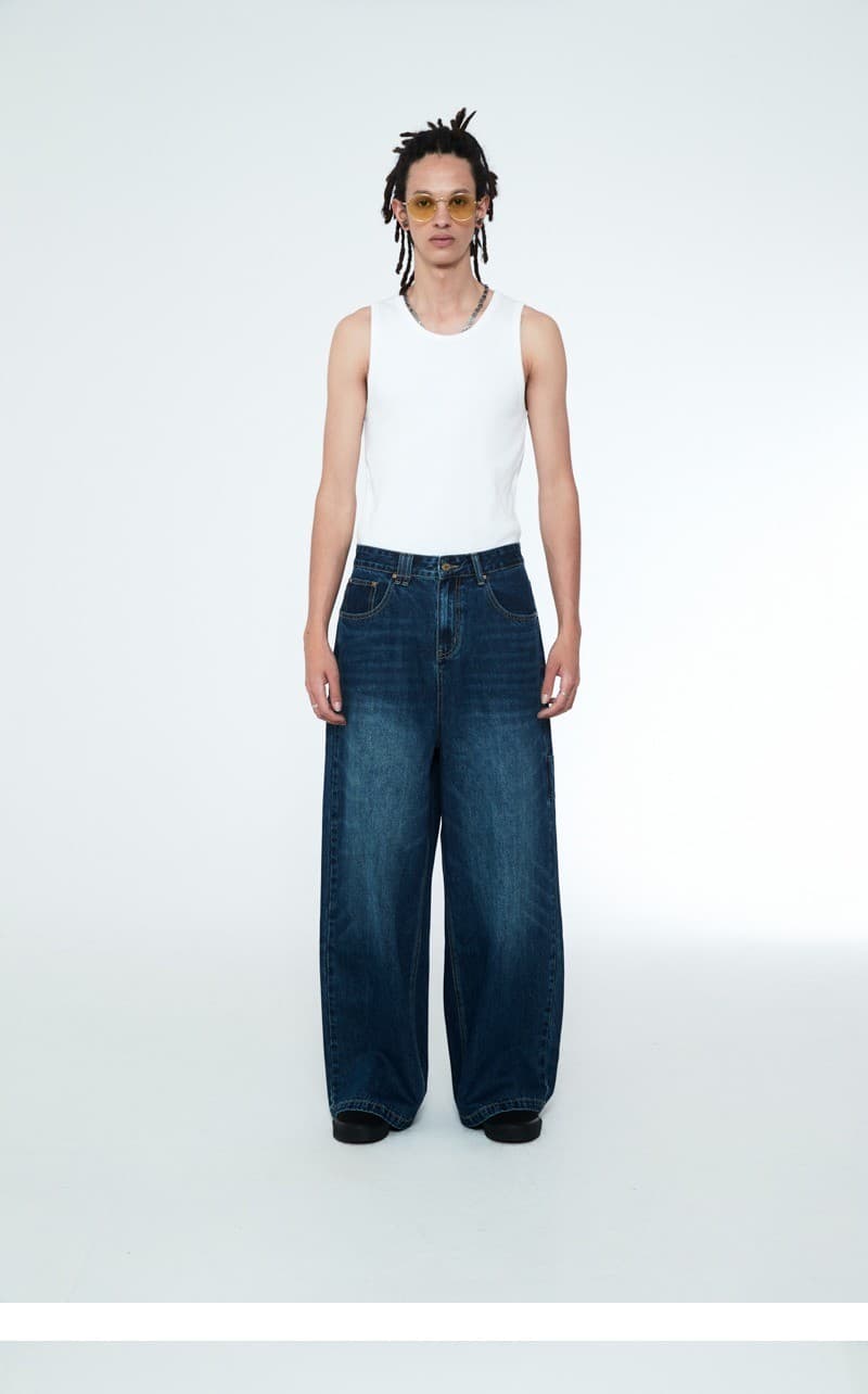 Daily Boy Wide Denim Pants Ocean Blue — vue 5