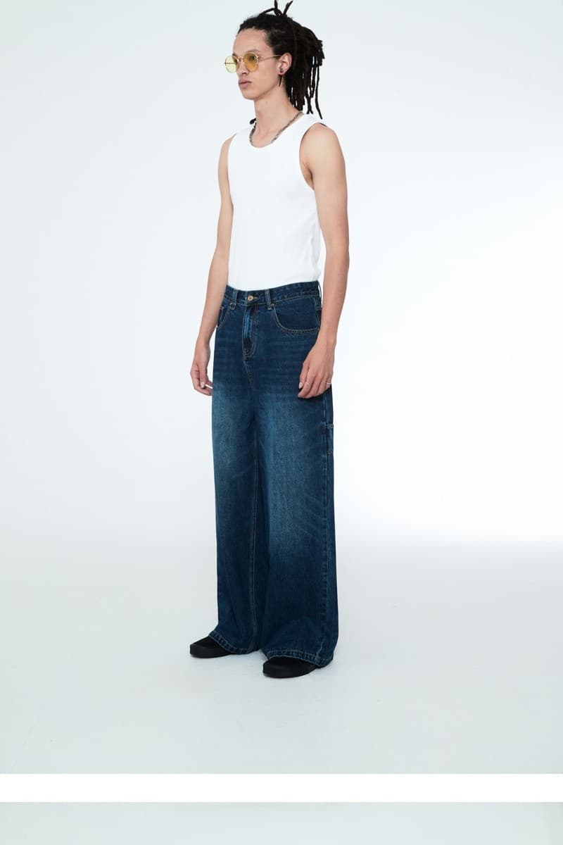 Daily Boy Wide Denim Pants Ocean Blue — vue 6