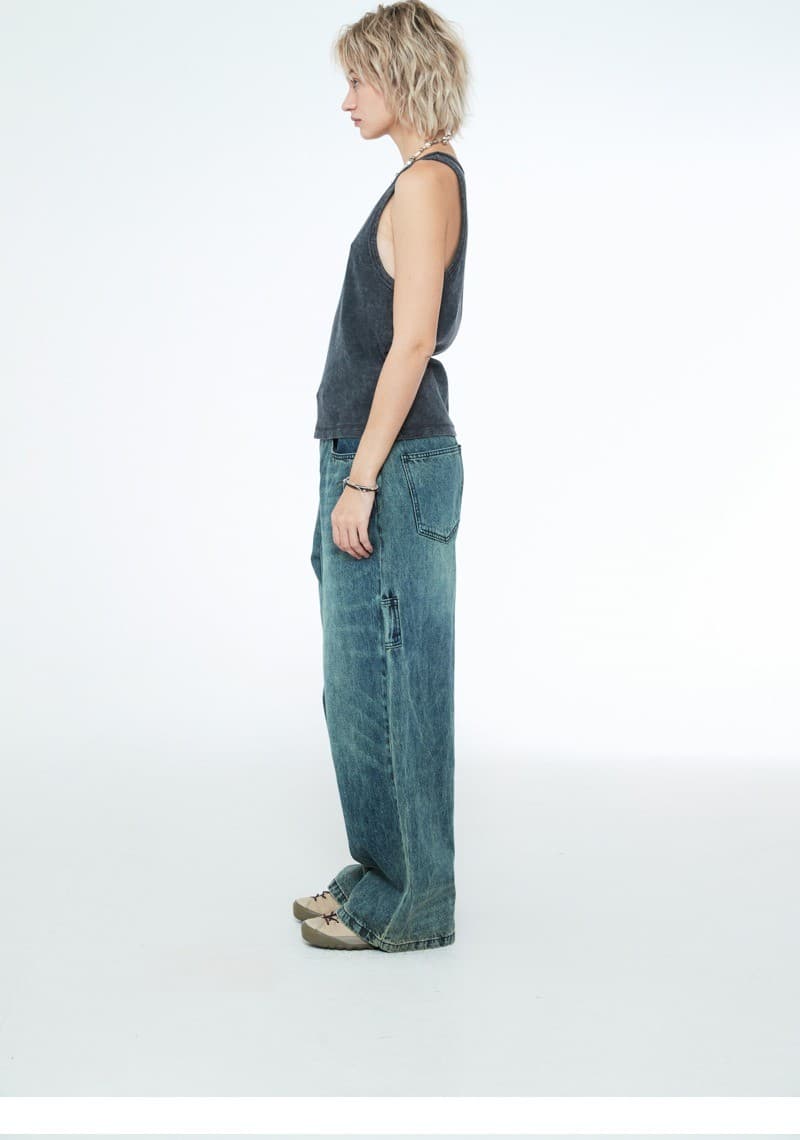 Daily Boy Wide Denim Pants Turquoise — vue 11
