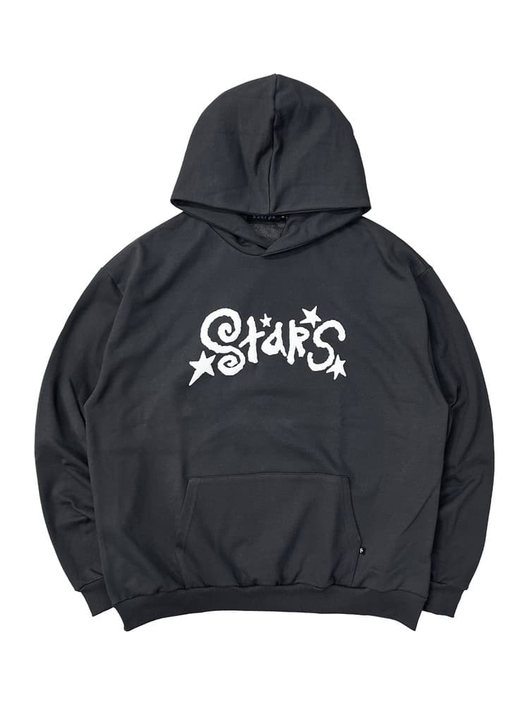 Star Embossed Hoodie Charcoal — vue 1