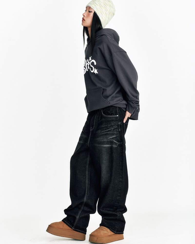 Night Rider Curved Denim Pants Black — vue 7