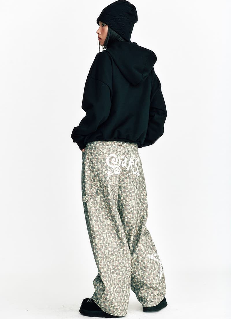 Star Camouflage Cotton Pants Beige — vue 10