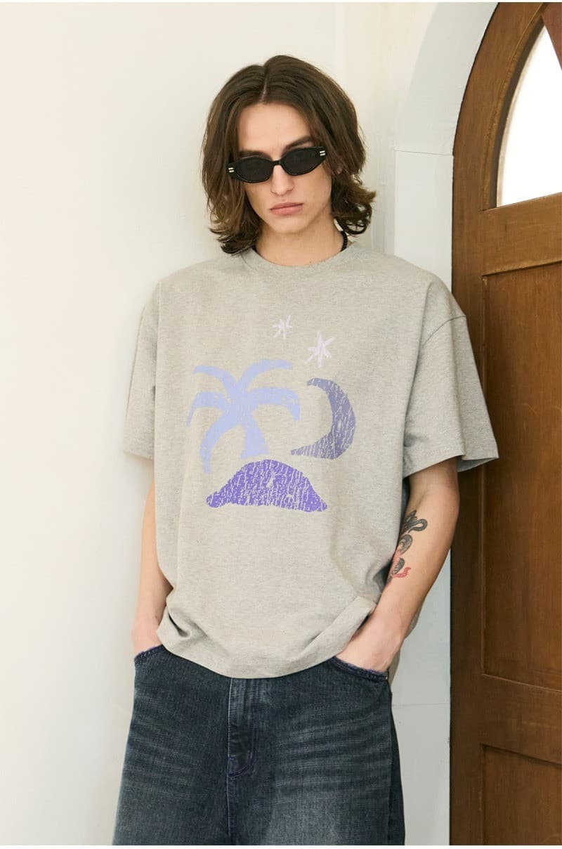 Tropical Half Sleeve T Melange Grey — vue 6