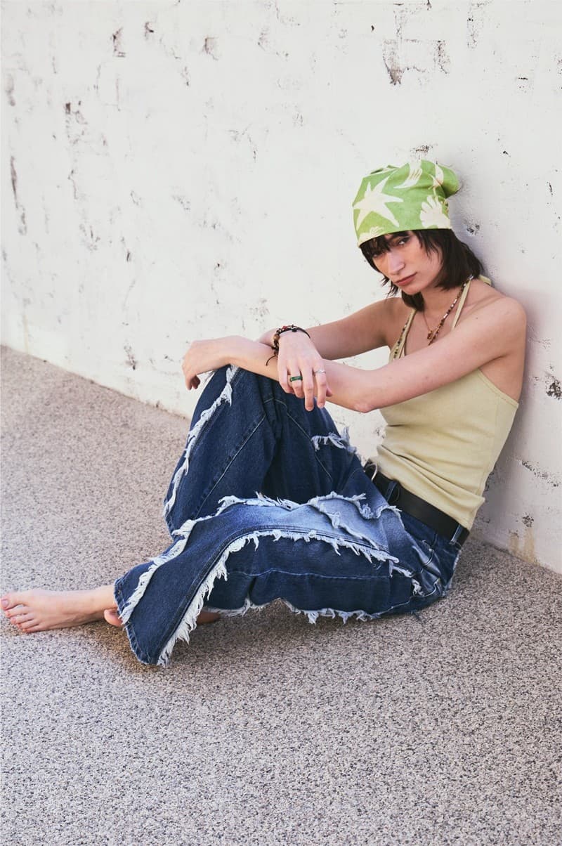 Tassel Boots Cut Denim Pants Blue — vue 10