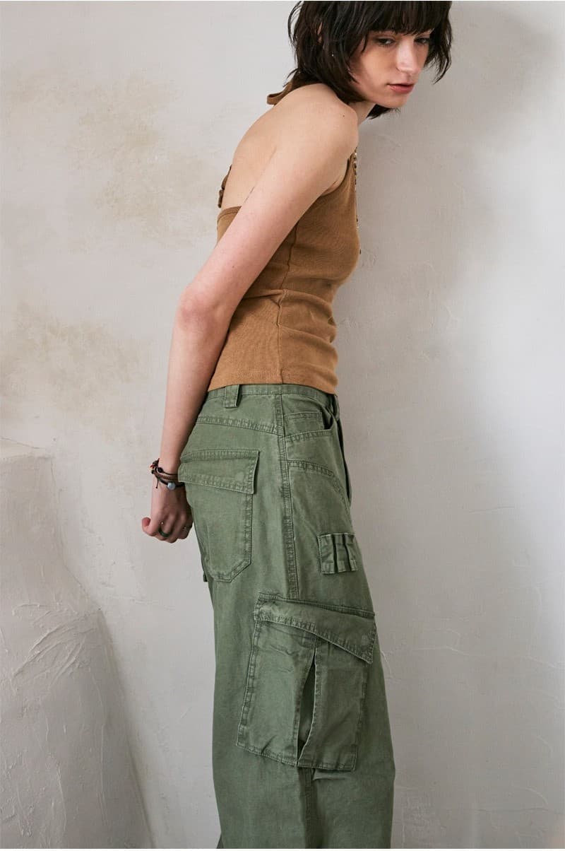 Pigment Parachute Cargo Pants Khaki — vue 10