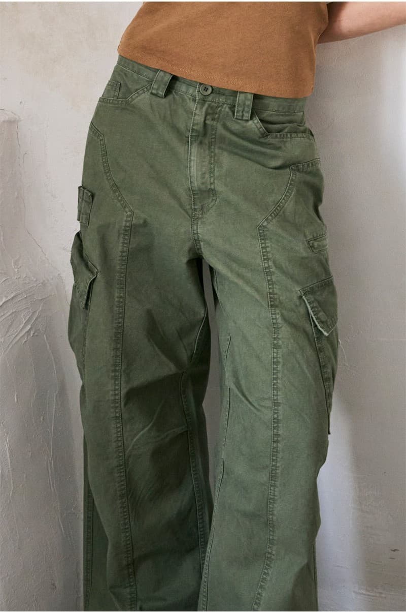 Pigment Parachute Cargo Pants Khaki — vue 11