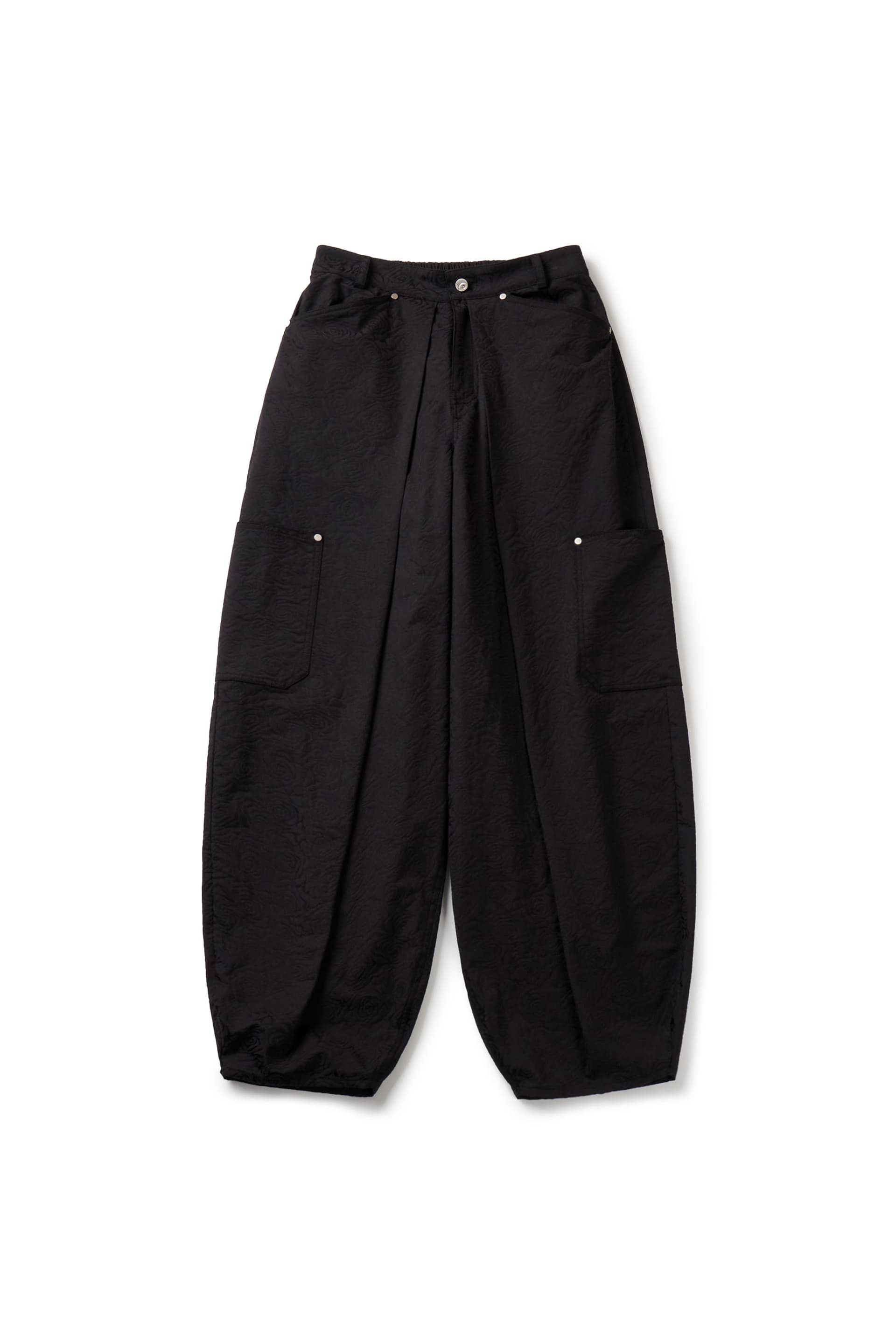 Flower Jacquard Balloon Pants (Black) — vue 3