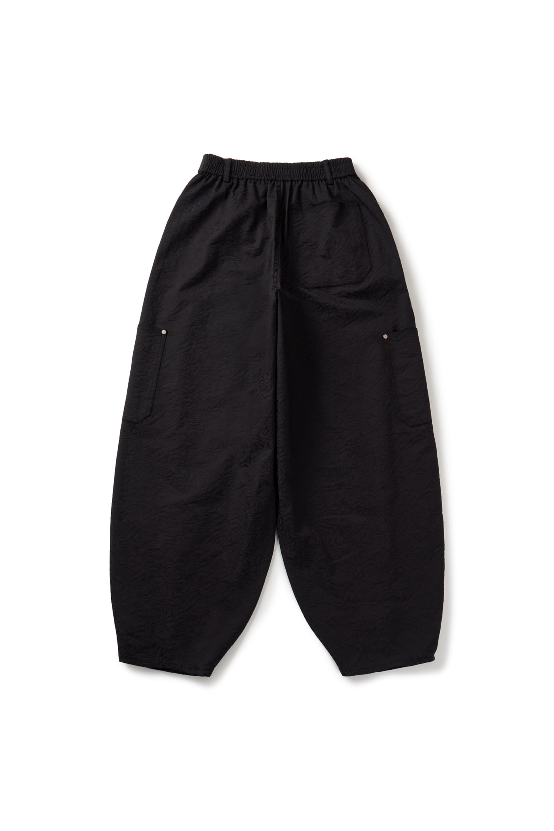 Flower Jacquard Balloon Pants (Black) — vue 4