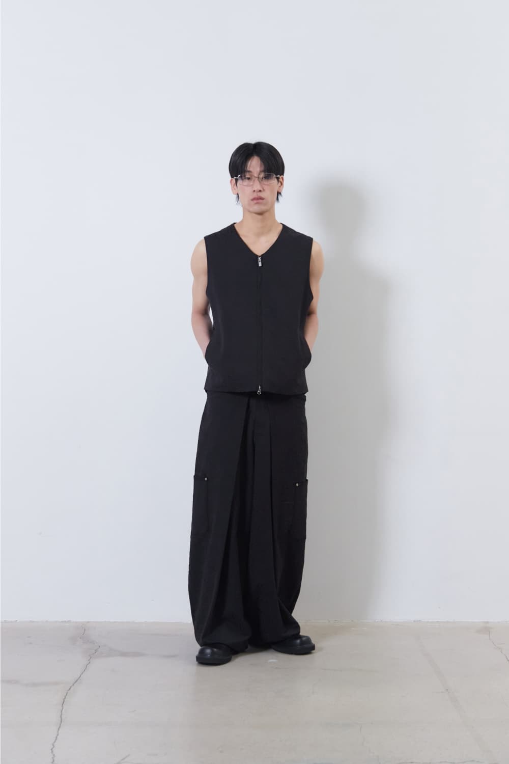 Flower Jacquard Balloon Pants (Black) — vue 6