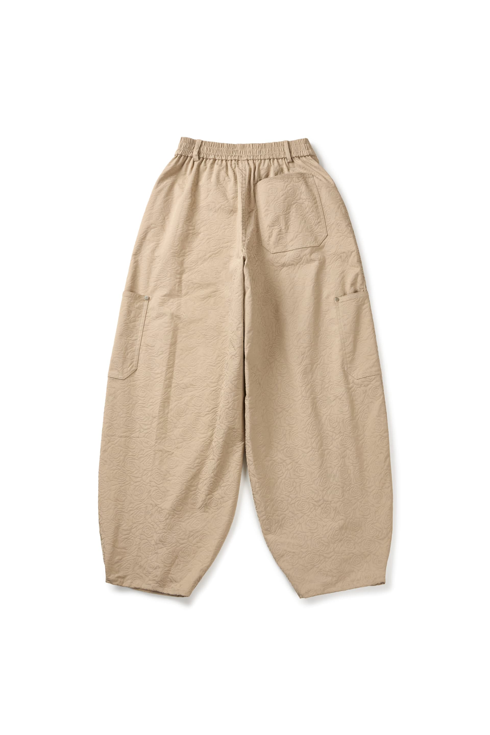 Flower Jacquard Balloon Pants (Beige) — vue 3
