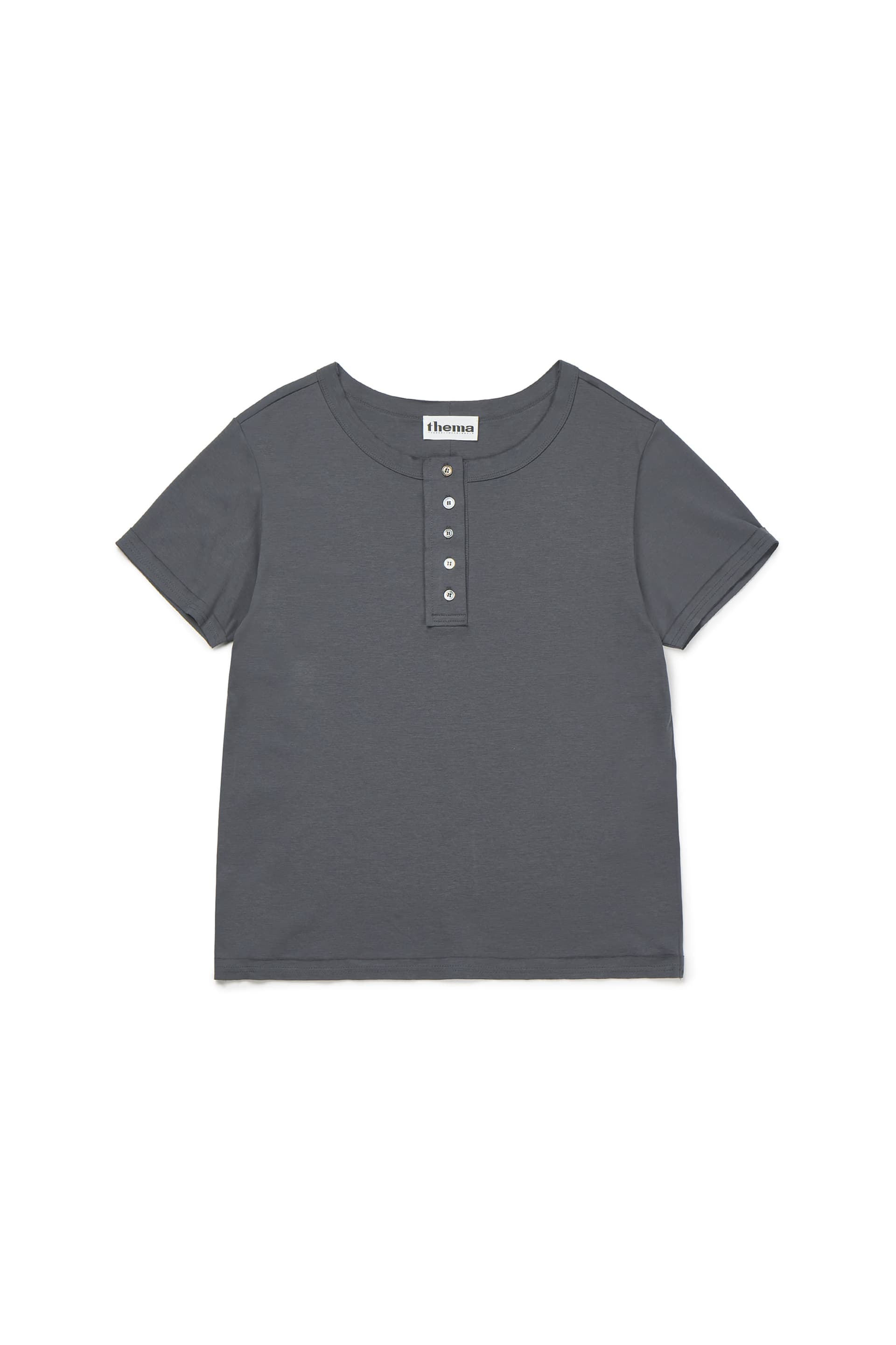 5 Button Henry Neck (Charcoal) — vue 3