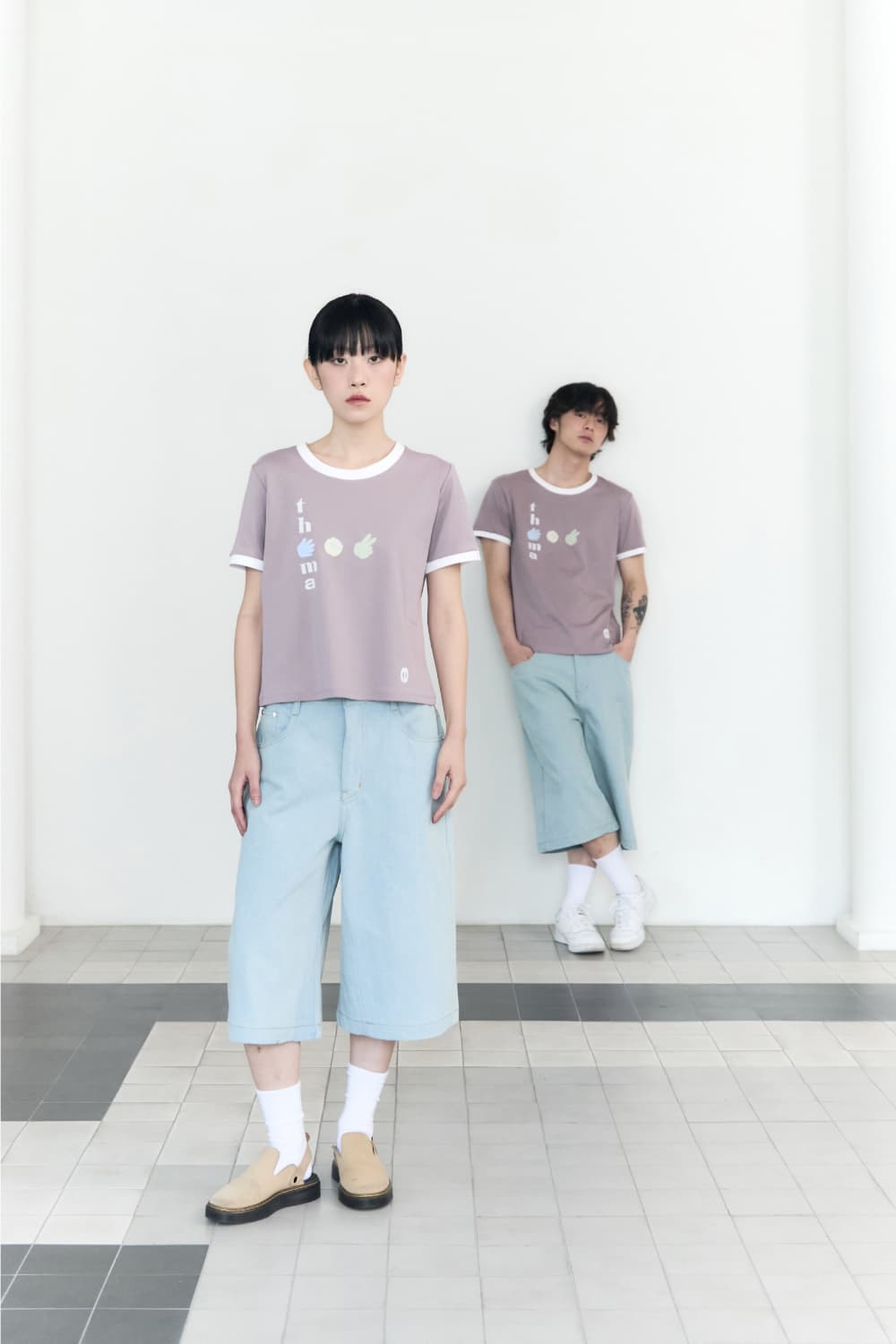 Playful Ringer Tee P.R.S (Lilac) — vue 11
