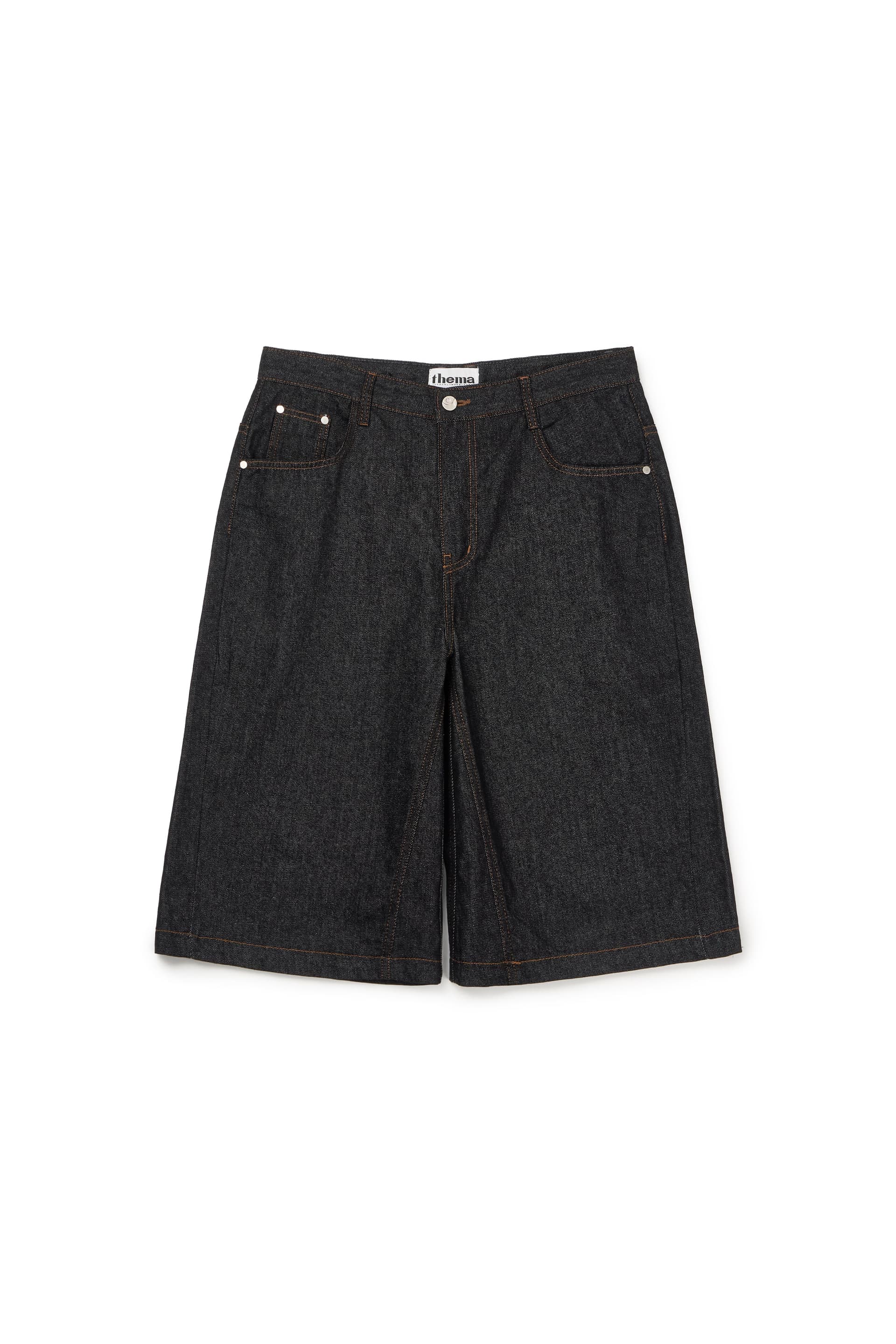 Check Pocket Straight Capri Pants (Indigo) — vue 3