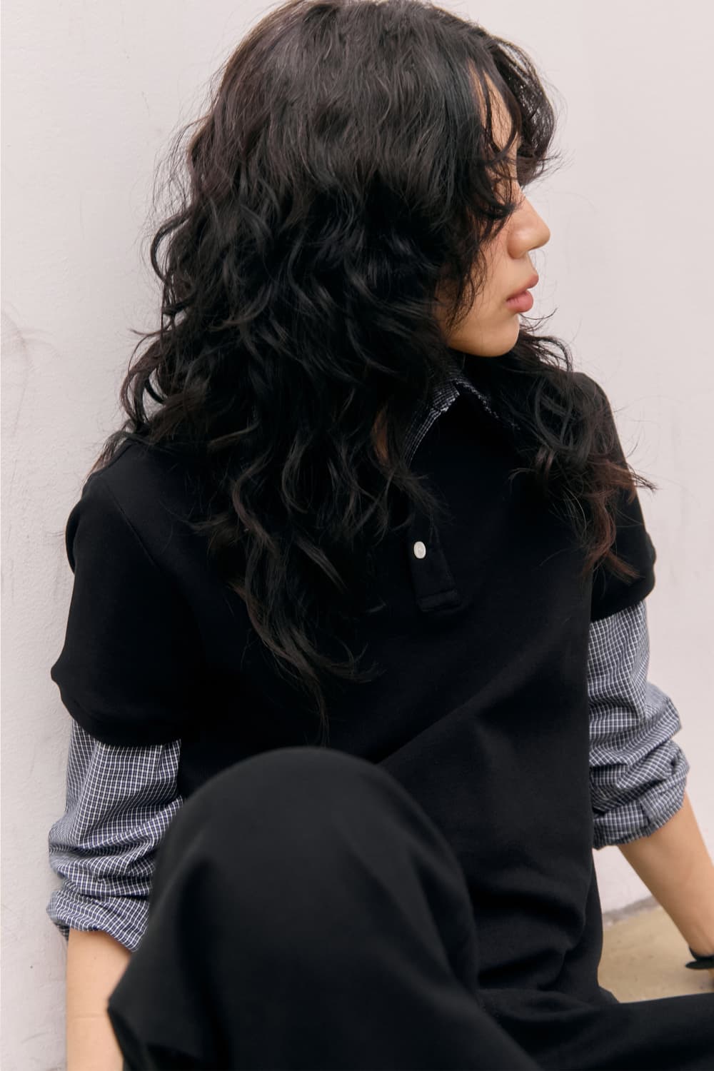 80s Layered Polo Shirts (Black) — vue 12