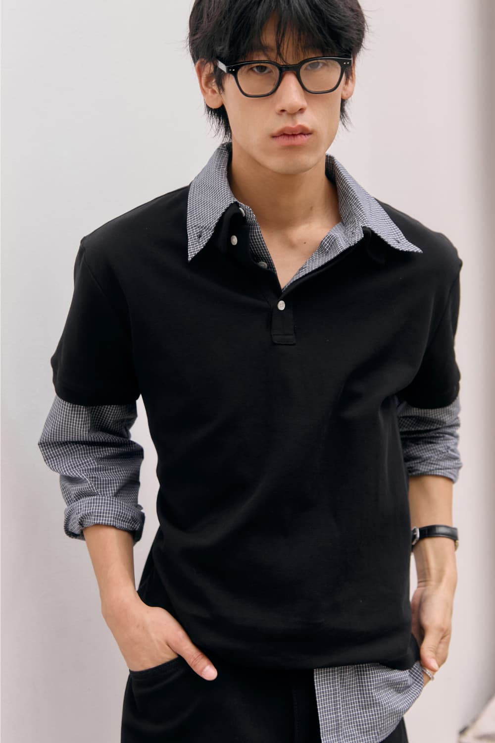 80s Layered Polo Shirts (Black) — vue 14