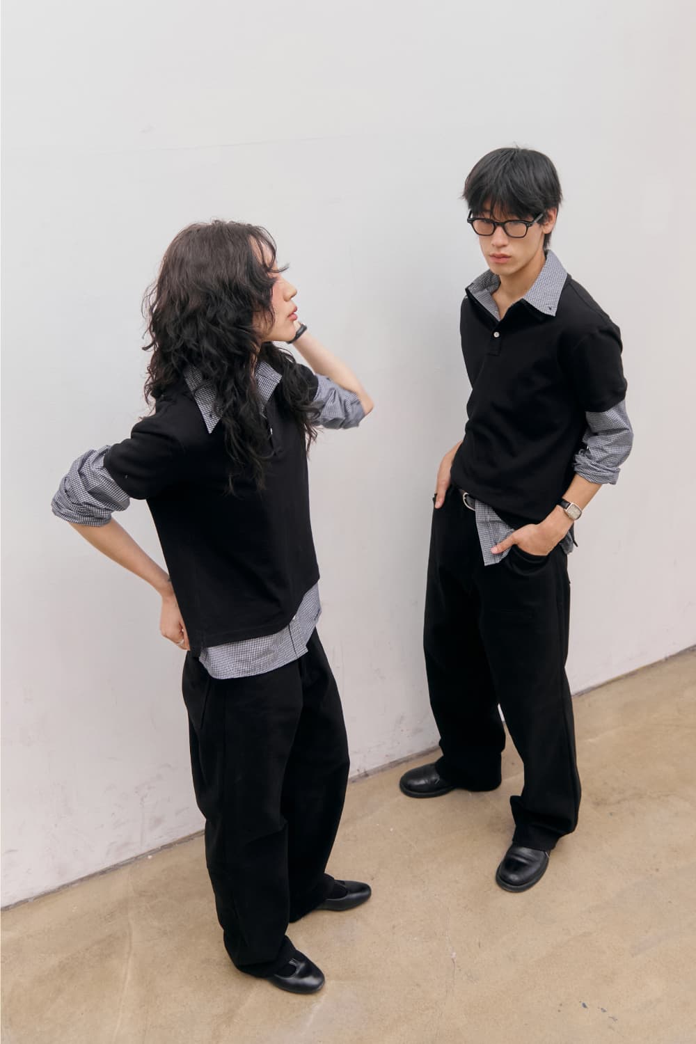 80s Layered Polo Shirts (Black) — vue 16