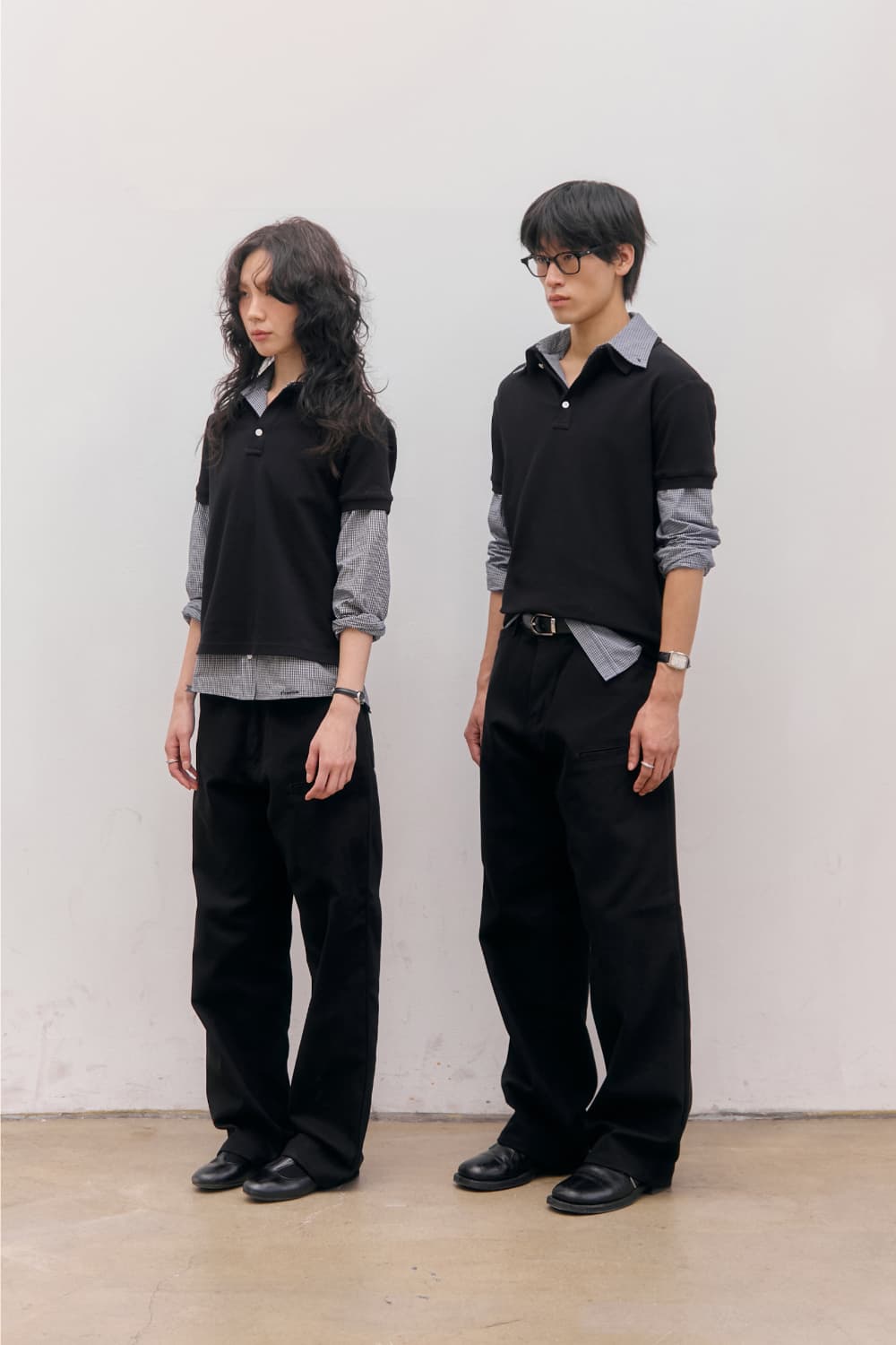 80s Layered Polo Shirts (Black) — vue 20