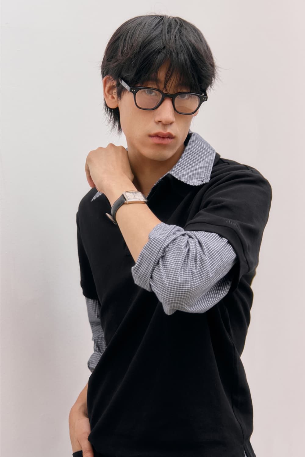 80s Layered Polo Shirts (Black) — vue 4