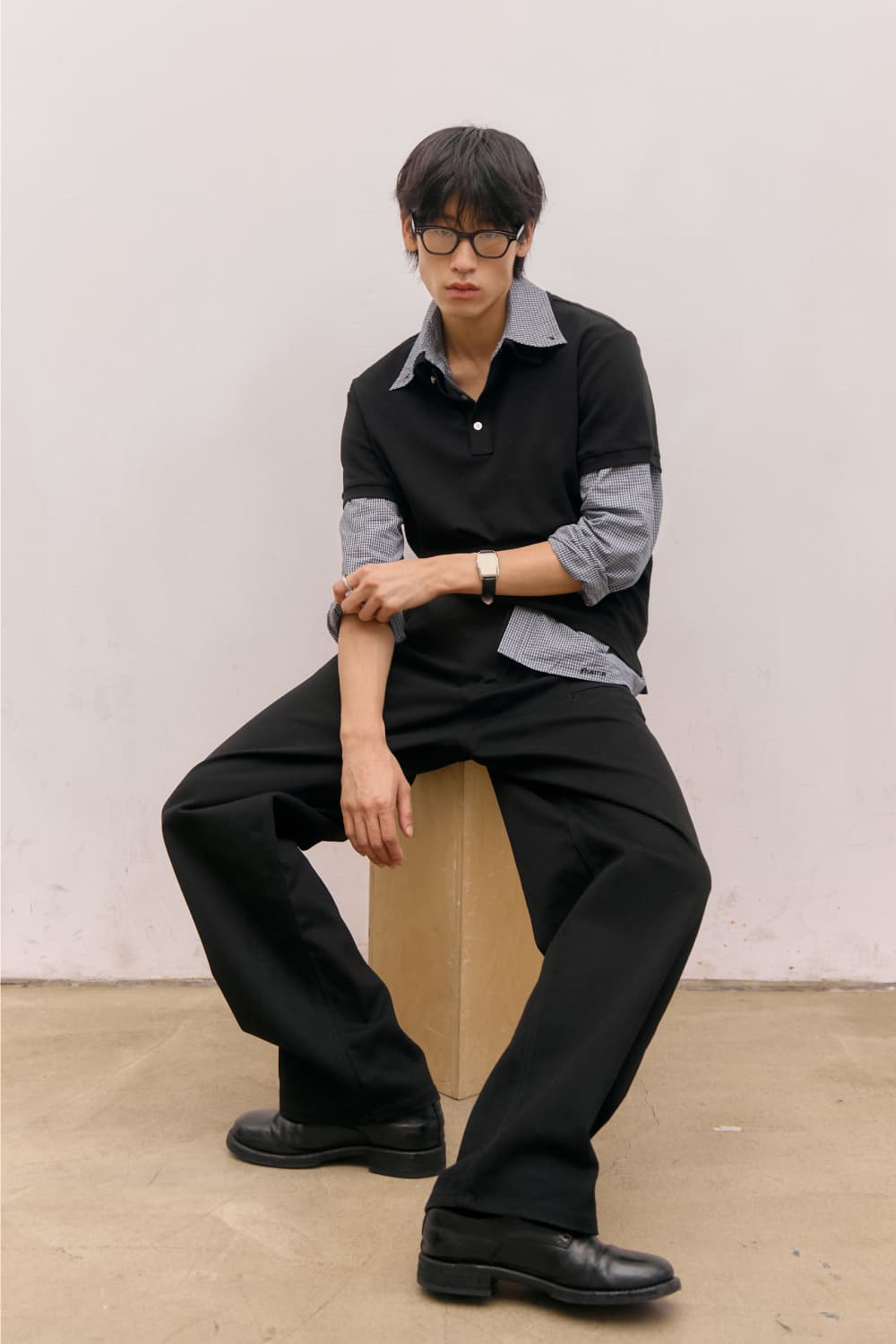 80s Layered Polo Shirts (Black) — vue 5