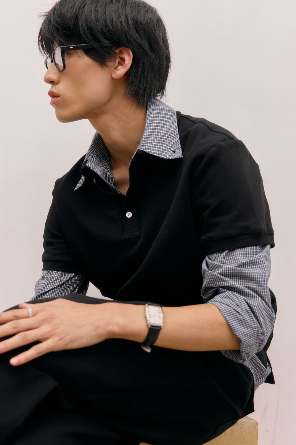 80s Layered Polo Shirts (Black) — vue 10